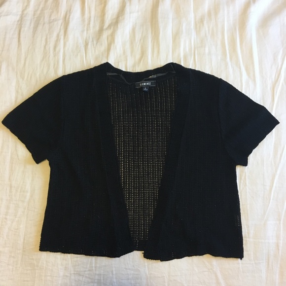 Macy’s Elementz Small Black Cardigan Mini Jacket - Picture 2 of 6